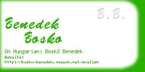 benedek bosko business card